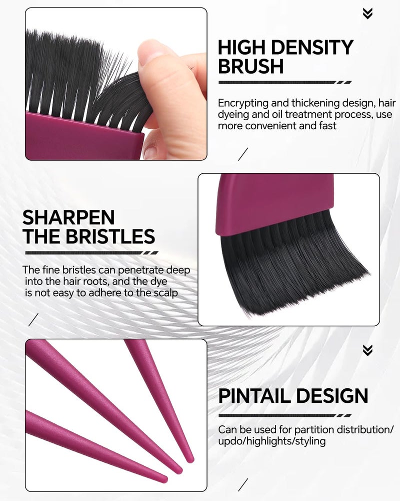 BarberTop 3 Pack Hair Color Brush Set - Professional Hair Dye Brush for Stylist, for Highlighting, Tint and Coloring Sections - Women Men Salon Use Home DIY Dyeing - Image 3